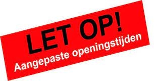 Aangepaste openingsuren feestdagen