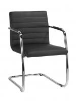 VERGADERSTOEL MODEL "CUBE" ZWART PU