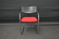 Bezoekersstoel Vitra Visavis Zwart-Rood