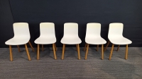 5 x design bezoekersstoel Vitra HAL R Wood