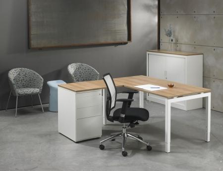 L-bureau met ladenblok 4Q-White 180x160cm 