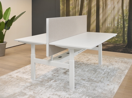 Akoestische tussenwand t.b.v. duo XFB3 met zwart (Z) aluminium kader (5 cm dik) 180x70 cm incl. magneet set wit t.b.v. montage