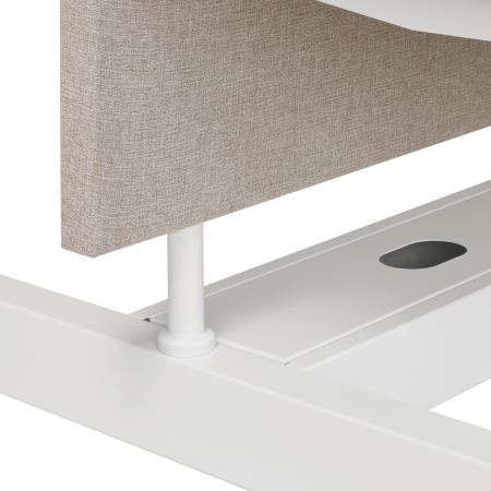 Akoestische tussenwand t.b.v. duo XFB3 met zwart (Z) aluminium kader (5 cm dik) 180x70 cm incl. magneet set wit t.b.v. montage