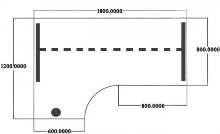 Wingbureau "2T" 180x120cm links