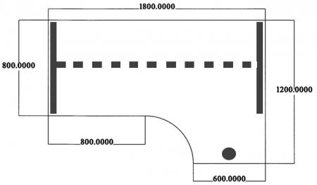 Wingbureau "2T" 180x120cm rechts