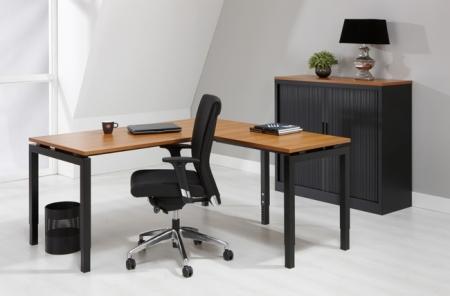 L-Bureau 4Q-Black 180/80 x 160/60cm