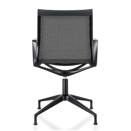 Design vergaderstoel in mesh zwart, zwart frame