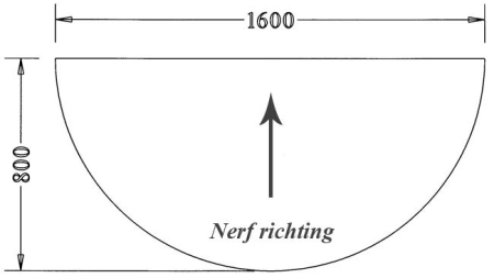 Halfrond aanbouw tafelblad