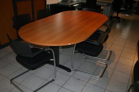 Deens ovale vergadertafel "2T" 240x120cm