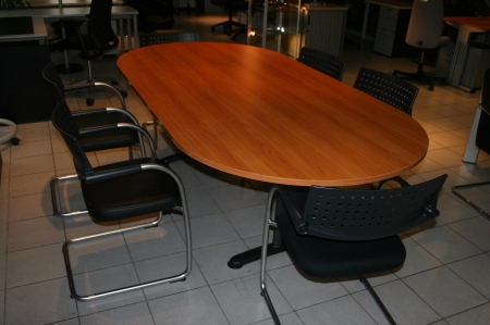 Deens ovale vergadertafel "2T" 240x120cm