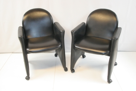 Clubzetels in zwart leder