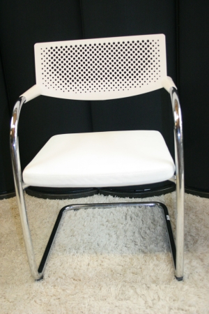 Bezoekersstoel Vitra Visavis Wit leder (2e hands)