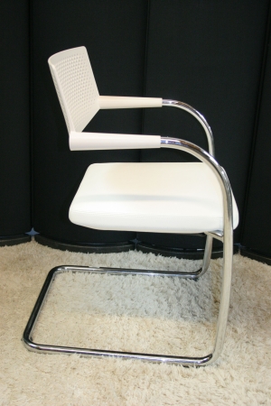 Bezoekersstoel Vitra Visavis Wit leder (2e hands)