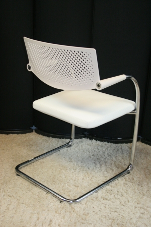 Bezoekersstoel Vitra Visavis Wit leder