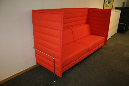 Vitra Alcove 3 seater Rood-Oranje