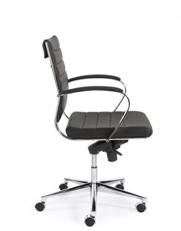 Design bureaustoel 600, lage rug in zwart PU