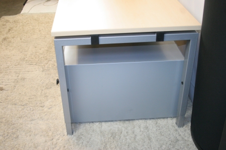 Bureau Grahl 2000 x 800 alu-ahorn met ladenblok
