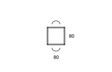 Table cantine 80x80cm 
