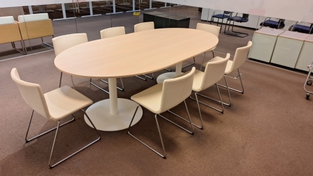 Vergadertafel GDB 2400 x 1200 lichte Eik (2e hands)
