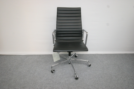 VITRA ALU CHAIR EA 119 in leder (NIEUW)