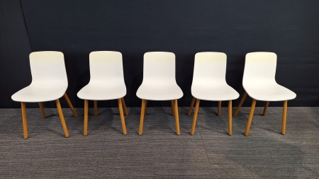 5 x design bezoekersstoel Vitra HAL R Wood